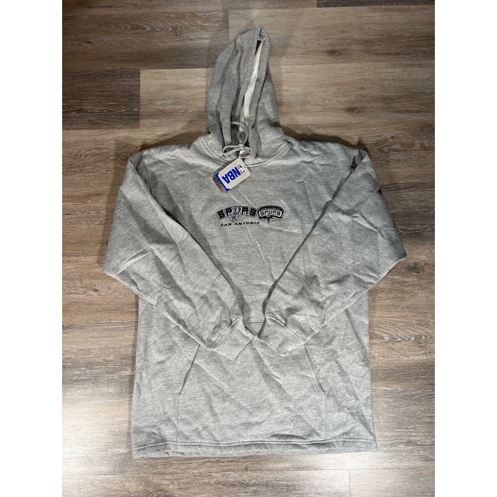Vintage San Antonio Spurs NBA Gray Hoodie Sweatshirt Size L A4